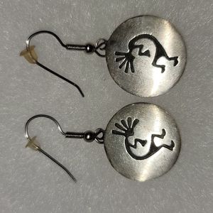 Vintage Namingha Raymie Kokopelli Sterling Silver Earrings